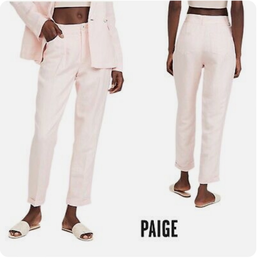 PAIGE | Women’s Leema Linen Blend Pants | Peal Pink | Size 6